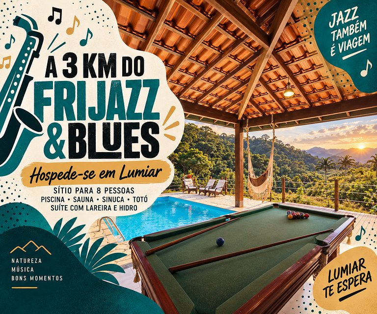 Sítio Três Lagos com piscina e suíte com hidromassagem